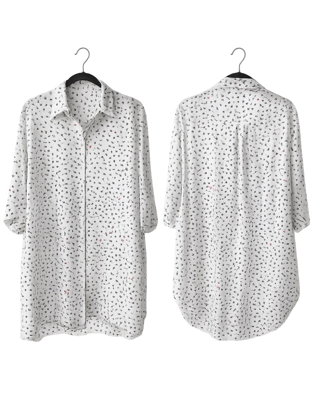 & Other Stories White Floral Button Front Shirt Dress Tunic Size 10 Oversized - Picture 2 of 2